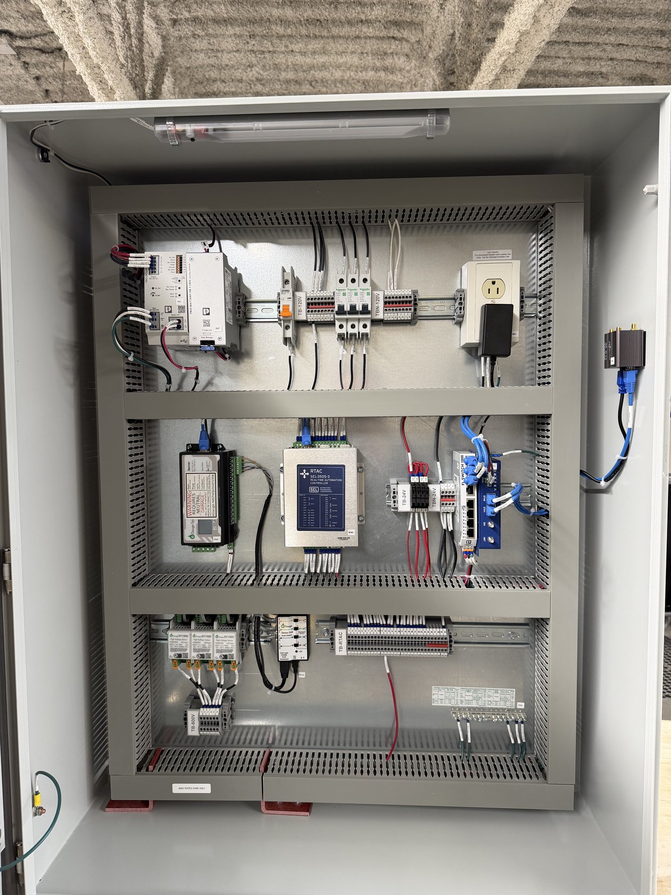 DER SCADA panel installed on site